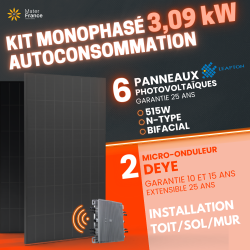 KIT 3,09kW - 6 PANNEAUX 515W - MICROS 2000W 1000W  - 1