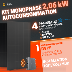 KIT 2.06kW - 4 PANNEAUX 515W - MICRO 2000W  - 1