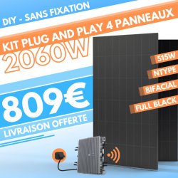 KIT 2.06kW - 4 PANNEAUX 515W - MO 2000W  - 1