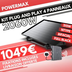 KIT 2.06kW - 4 PANNEAUX 515W - IZYSUN PAYSAGE - MO 2000W  - 1