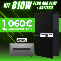 KIT PLUG AND PLAY 2 PANNEAUX 810W + BATTERIE  - 1