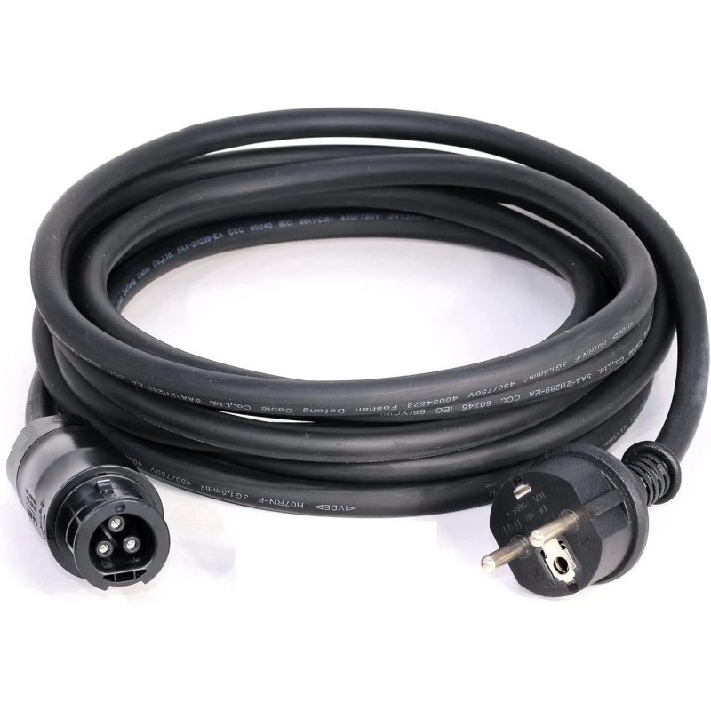 CABLE PLUG AND PLAY DEYE FICHE 2P+T 5M POUR DEYE 2000 DEYE - 1